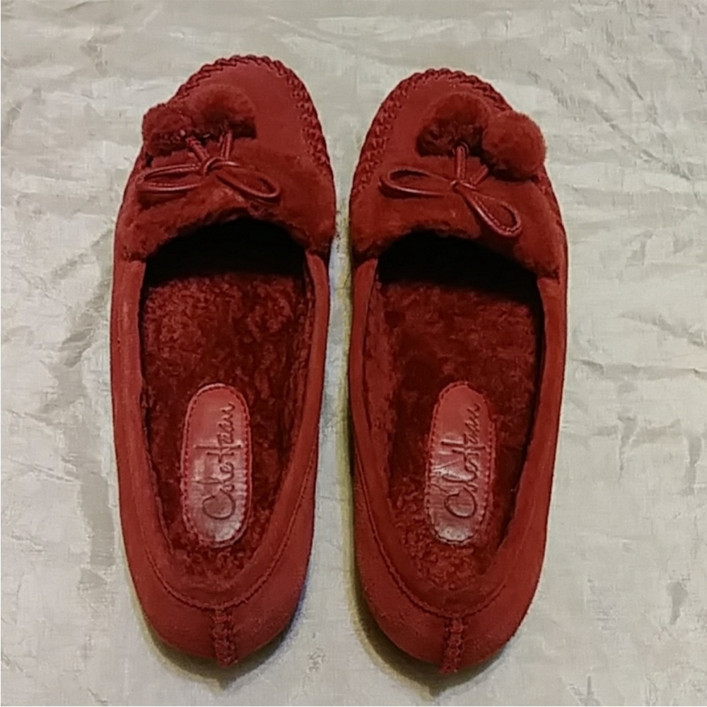 Cole Haan Suede PomPom flats
